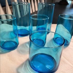 Vintage Cobalt Blue Glasses - (6)